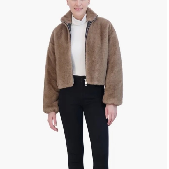 Rebecca Minkoff Cropped Faux Fur Coat - Picture 2 of 8